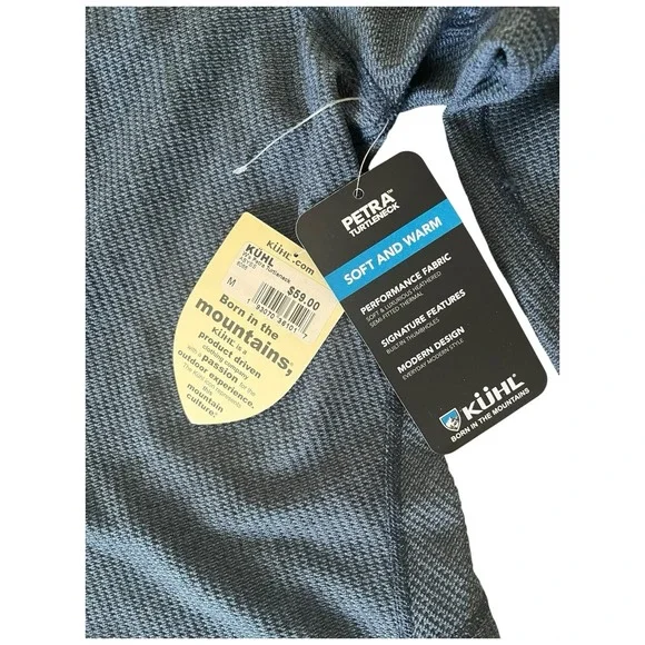 KUHL Women's Petra Turtleneck Sweater Medium‎ #8066 Abyss Gray Blue Waffle NWT - Picture 4 of 9